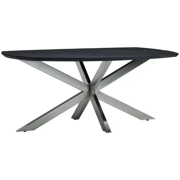 Masă din lemn, metal, 180/100/76 cm,