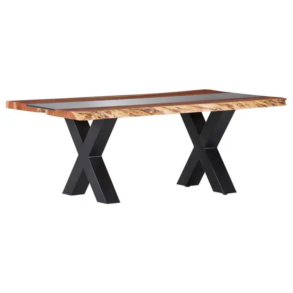 Masă din lemn, metal, 180/100/78 cm,