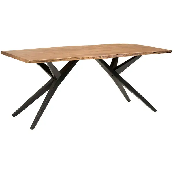 Masă din lemn, metal, 200/100/76 cm,