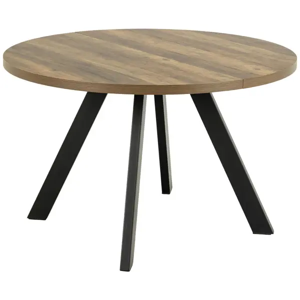 Masă din metal, material pe bază de lemn, 120/120/75 cm,