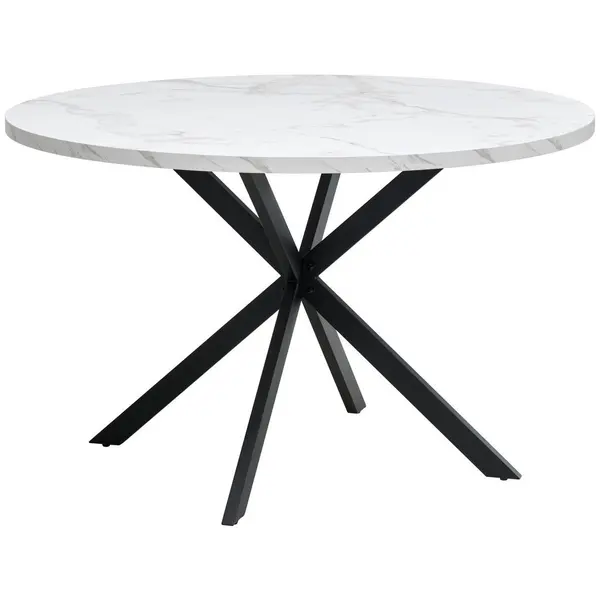 Masă din metal, material pe bază de lemn, 120/120/75 cm,