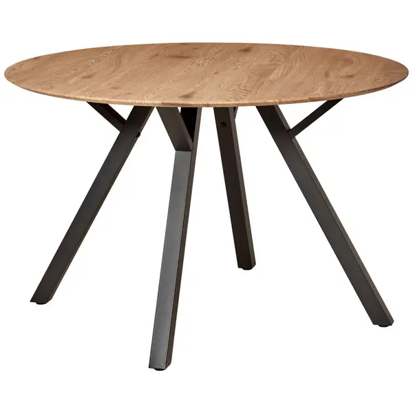 Masă din metal, material pe bază de lemn, 120/120/76 cm,