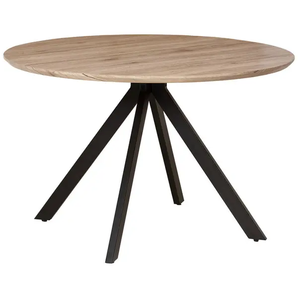 Masă din metal, material pe bază de lemn, 120/120/76 cm,