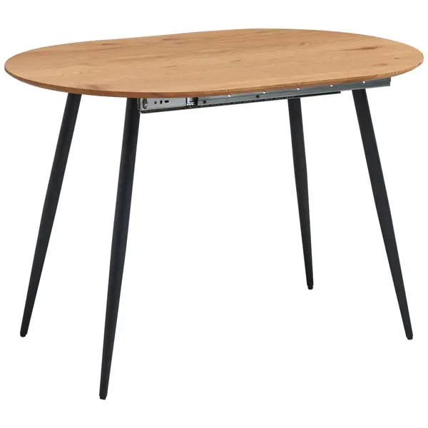 Masă din metal, material pe bază de lemn, 120-160/80/75 cm,