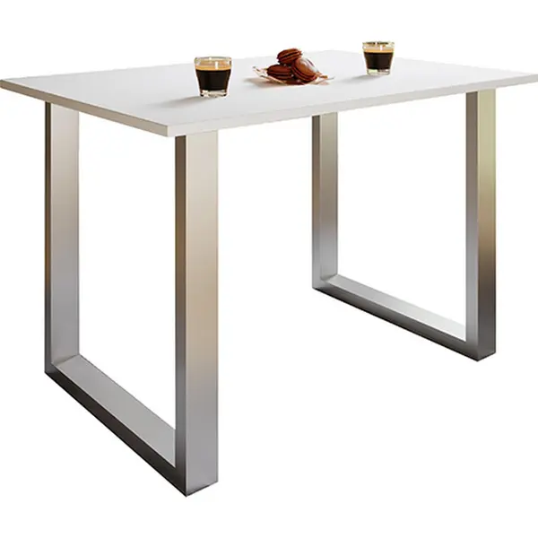 Masă din metal, material pe bază de lemn, 140/50/76 cm,