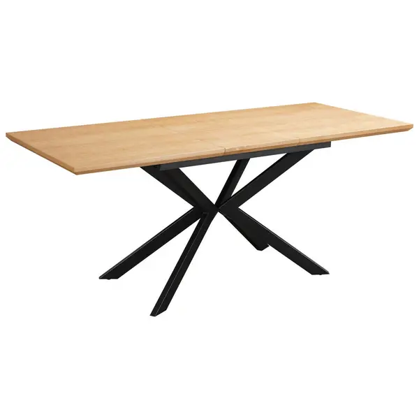 Masă din metal, material pe bază de lemn, 140/80/76 cm,