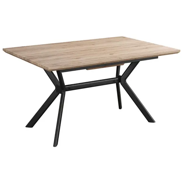 Masă din metal, material pe bază de lemn, 140/90/76 cm,