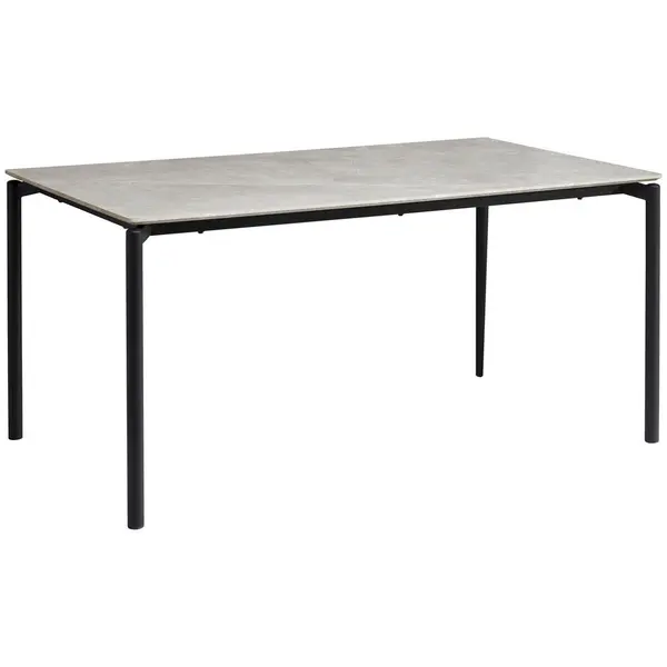 Masă din metal, material pe bază de lemn, 160/90/76 cm,