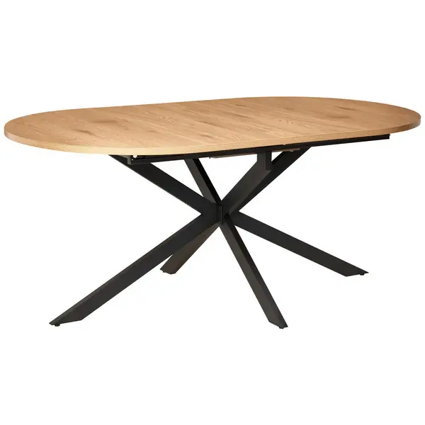 Masă din metal, material pe bază de lemn, 180-220/100/75 cm,