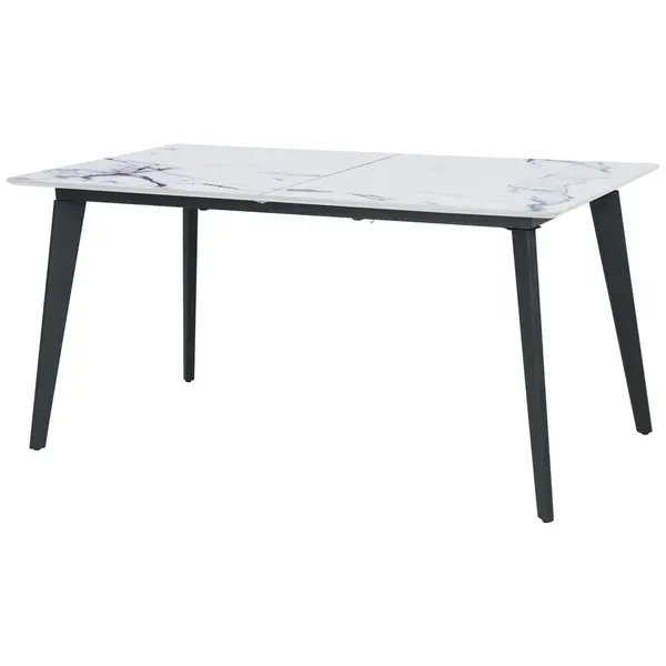 Masă din metal, material pe bază de lemn, 180-220/90/75 cm,