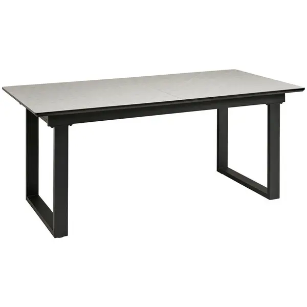 Masă din metal, material pe bază de lemn, 180-260/90/76 cm,