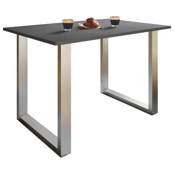 Masă din metal, material pe bază de lemn, 80/50/76 cm,