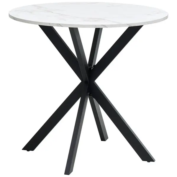 Masă din metal, material pe bază de lemn, 80/80/75 cm,