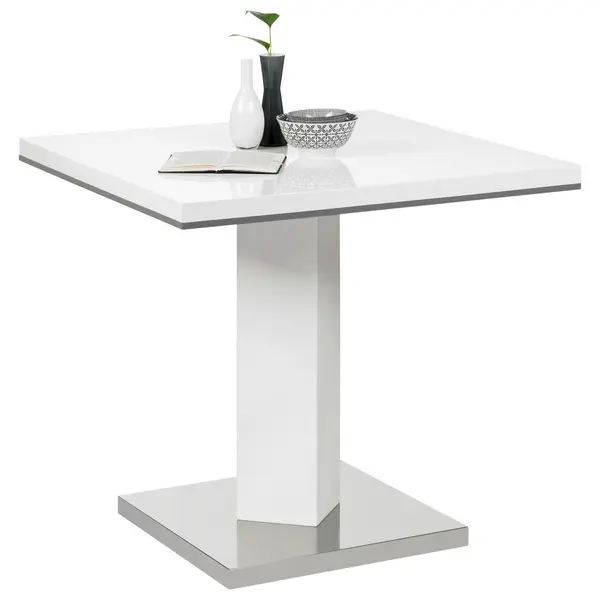 Masă din metal, material pe bază de lemn, 80/80/76 cm,