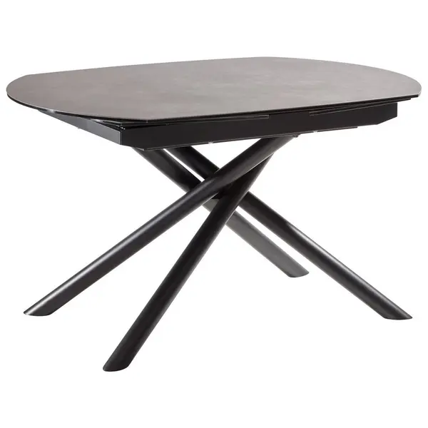Masă din metal, sticlă, ceramică, 130-190/100/77 cm,