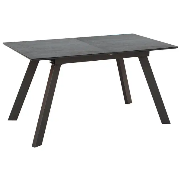Masă din metal, sticlă, material pe bază de lemn, 140-180/80/76 cm,