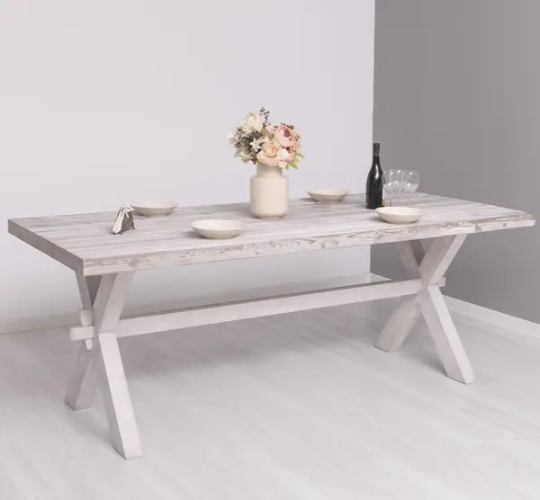 Masa dining cu picioare X si dim. 210x90 - Culoare Top_P067 - Culoare Corp_P080 - DUBLU COLOR cu finisaj Periat adanc