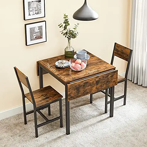 Masa Dining extensibila, Vasagle, Negru , 120x78x75 cm