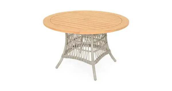 Masa dining rotunda MACKINAC inaltime 75 diametru 122 gri cu natur
