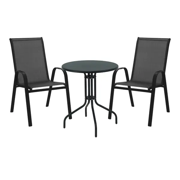 Masa dining Vergo-Calan, Pako World, Metal, Negru, 60x60x70 cm
