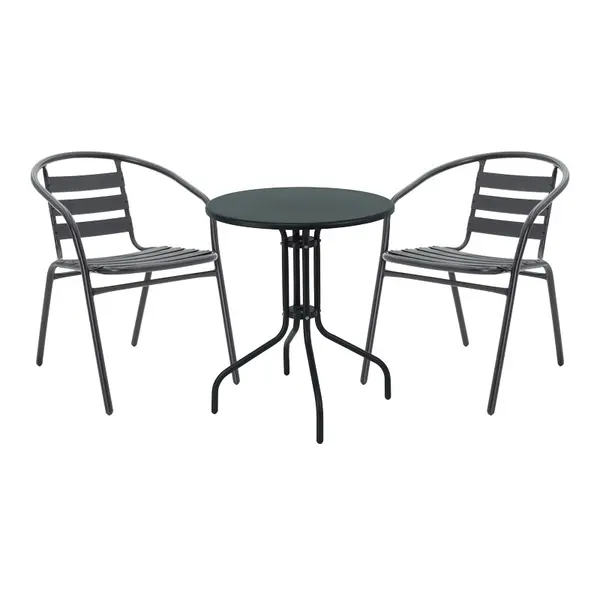 Masa dining Vergo-Tade, Pako World, Metal, Negru, 60x60x70 cm