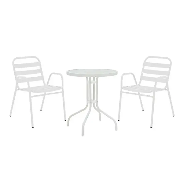 Masa dining Watson, Pako World, Alb, 60x60x70 cm