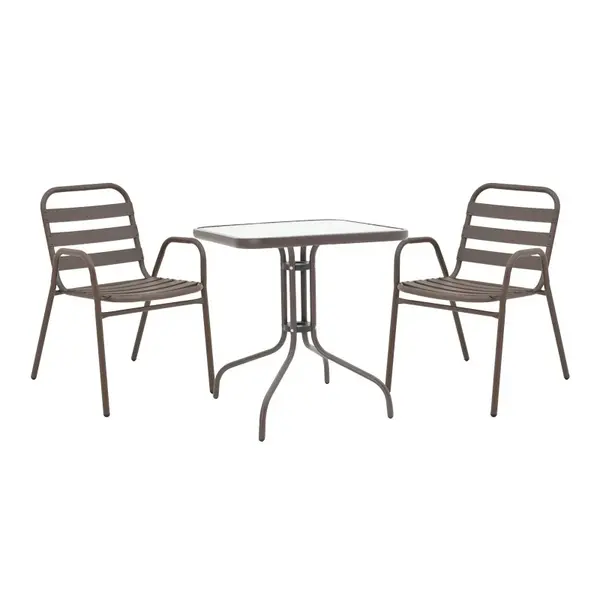 Masa dining Watson-Sussie, Pako World, Maro-Sticla, 70x70x70 cm