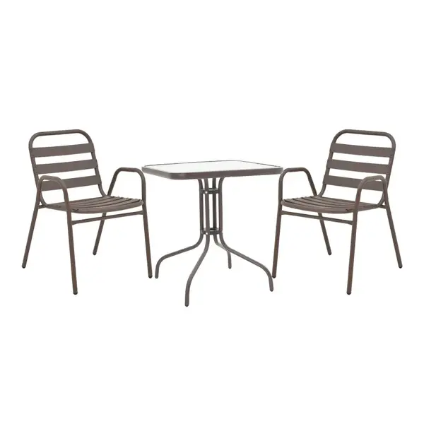 Masa dining Watson-Sussie, Pako World, Metal, Maro, 60x60x70 cm