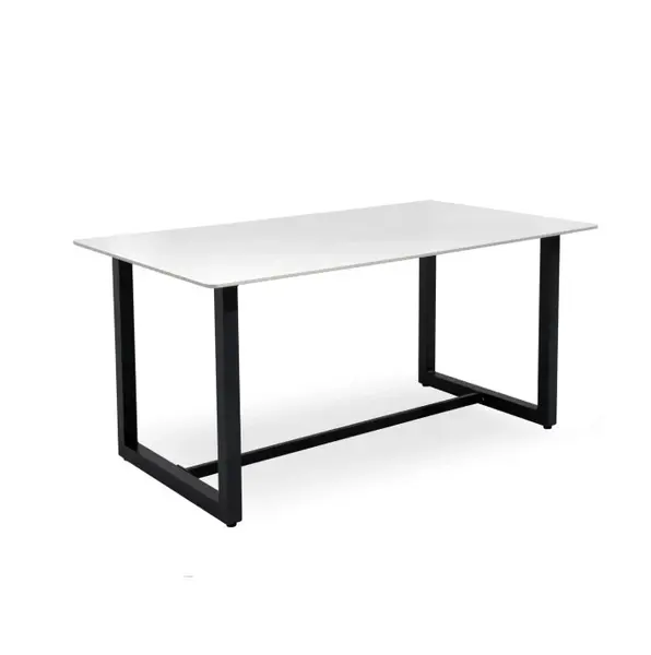Masa ELVAR BLACK LEGS 160x90 CM - Alb