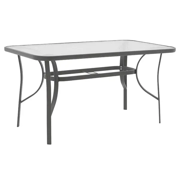 Masa Ensure antracit sticla temperata metal, 120x70x70 cm