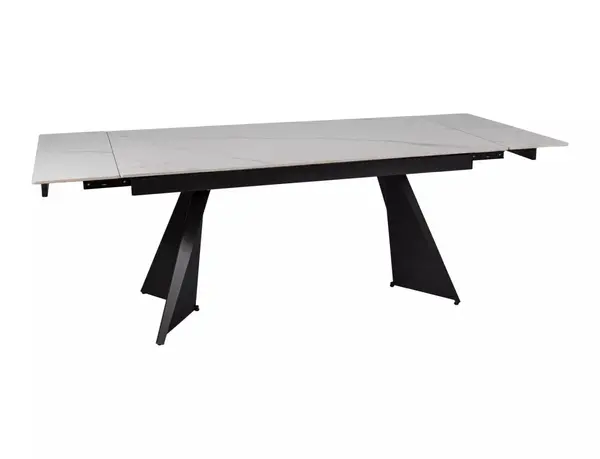 Masa extensibila Laconi alb/negru L160-220xl90 cm