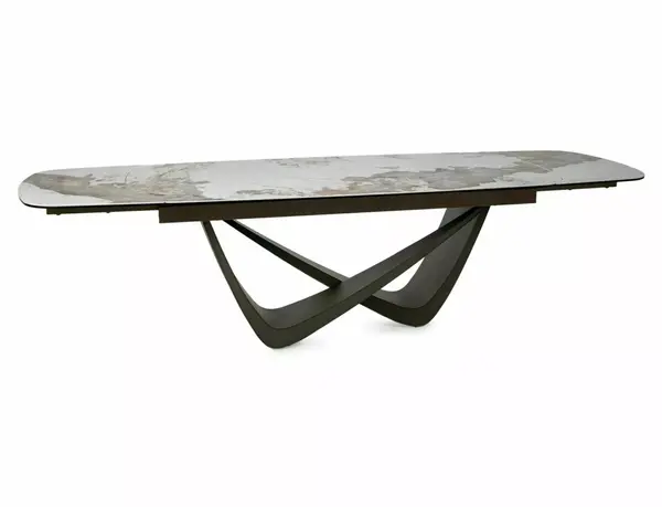 Masa extensibila Maranello Ceramic alb lucios/cupru L200-290xl98 cm
