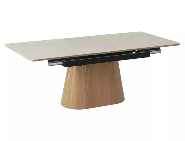 Masa extensibila Monaco travertin bej/stejar L160-200xl90 cm