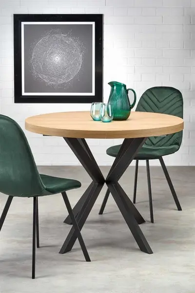 Masa extensibila Peroni stejar auriu/negru – L100-250 cm