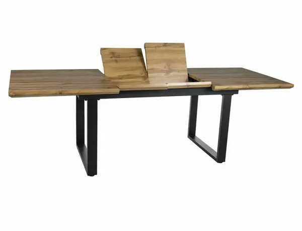 Masa extensibila Umberto II stejar artizan/negru L160-24xl90 cm