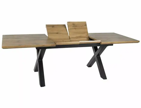 Masa extensibila Xaviero II stejar artizan/negru L160-240xl90 cm