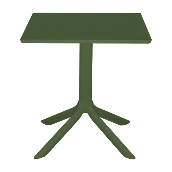 Masă Groovy cu design perforat, Polipropilenă, Verde închis, 60x60x76 cm