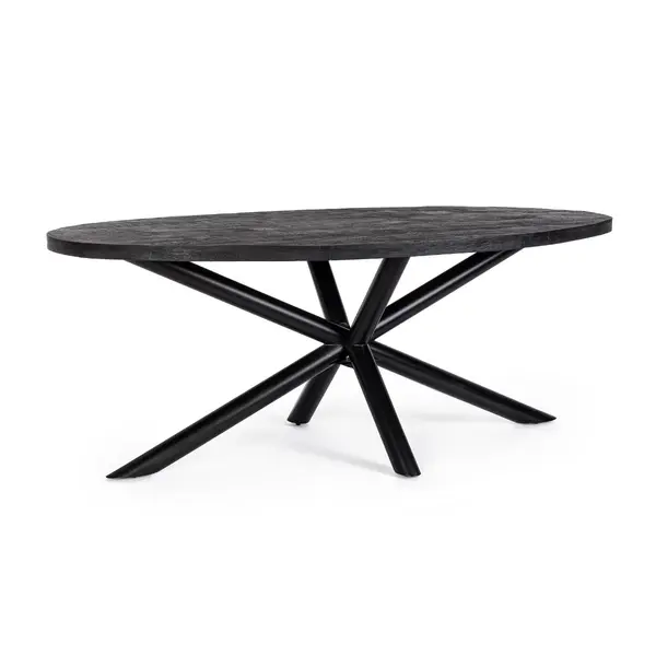 Masa HASTINGS OVAL 200 x 110 CM - Negru / 200x110cm