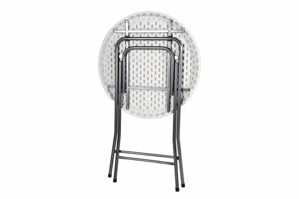 Masa inalta tip Bistro pliabila - 80x80x110 cm - rotunda ABS alb