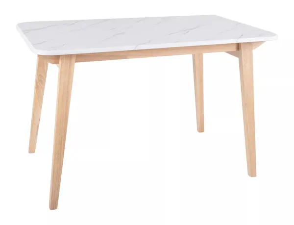 Masa Marcus marmura alba/stejar L120xl75