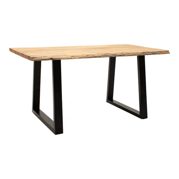 Masa Miles din lemn masiv de acacia 4-4cm, Natural, 180x90x76 cm
