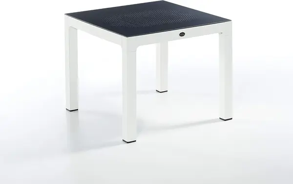 Masa Novussi Wood 90 x 90 blat de sticla alb/antracit Masa Novussi Wood 90 x 90 blat de sticla alb/antracit