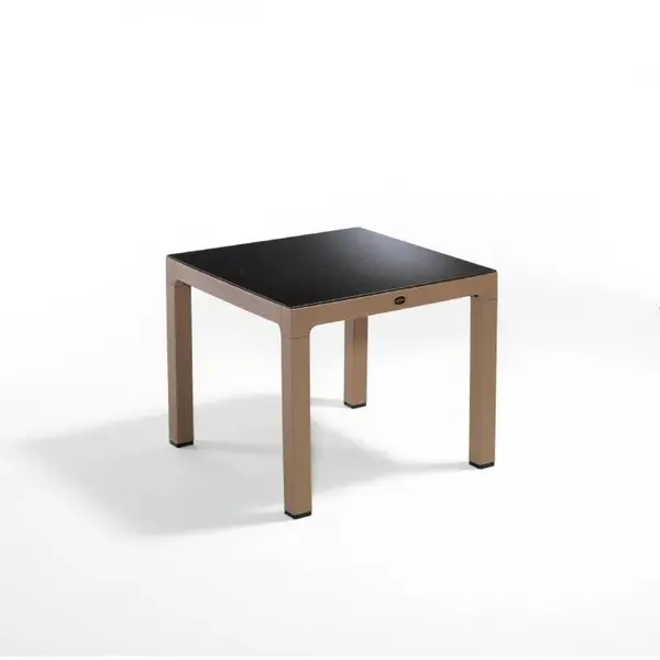 Masa Novussi Wood 90 x 90 blat de sticla desert brown Masa Novussi Wood 90 x 90 blat de sticla desert brown