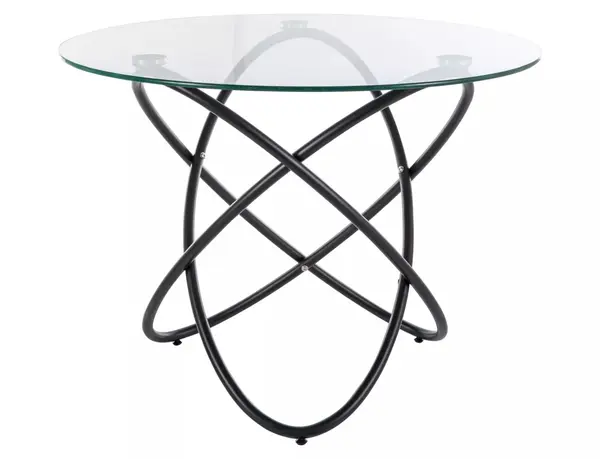 Masa Orbit transparent/negru ø100 cm