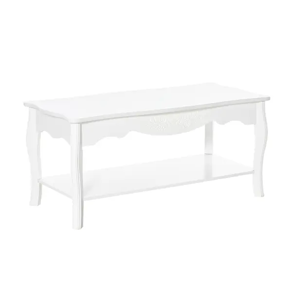 Masa pentru cafea HOMCOM, din lemn, 94x44x42 cm, alba | Aosom RO