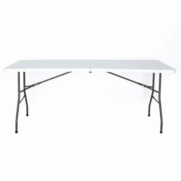 Masa pliabila 4 persoane din otel si HDPE MESTERINO KJC2061, 180x70x74 cm, culoare alba
