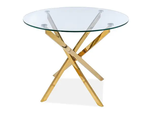 Masa rotunda Agis transparent/auriu ø90/h72 cm