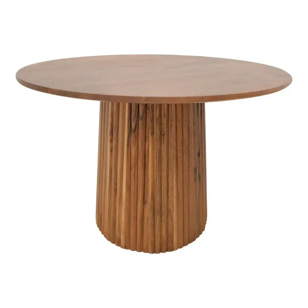 Masa rotunda din lemn masiv de acacia Tully, Lemn de Acacia, Natur, D120x75 cm
