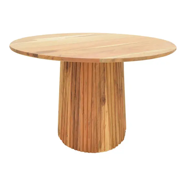 Masa rotunda din lemn masiv de acacia Tully, Lemn de Acacia, Natur, D120x75 cm