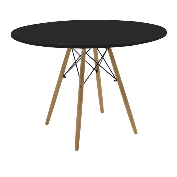 Masa rotunda Julita, Lemn de Fag și Finisaj, Negru-Natural, 120x73 cm